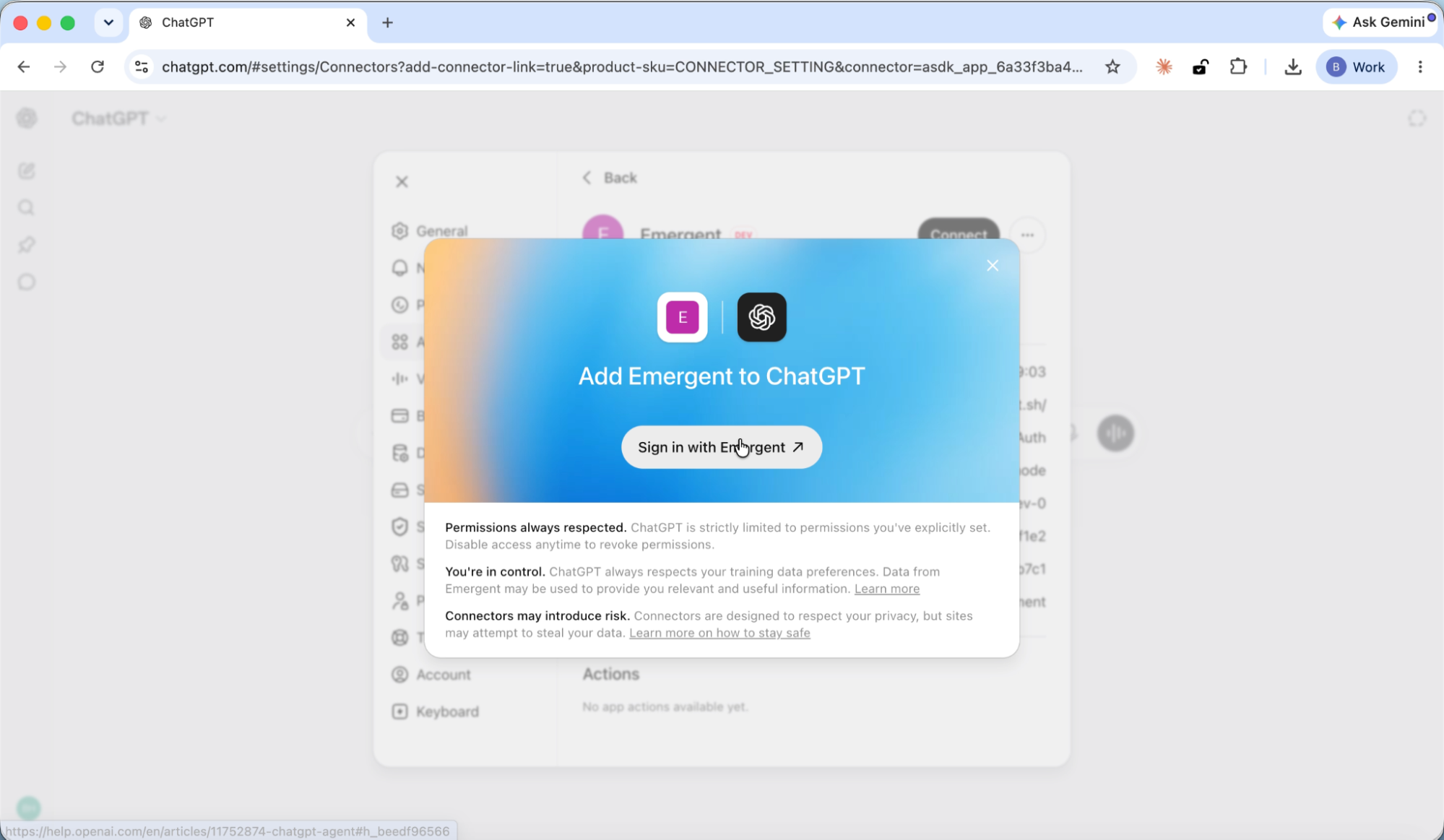 Click on sign in with Emergent