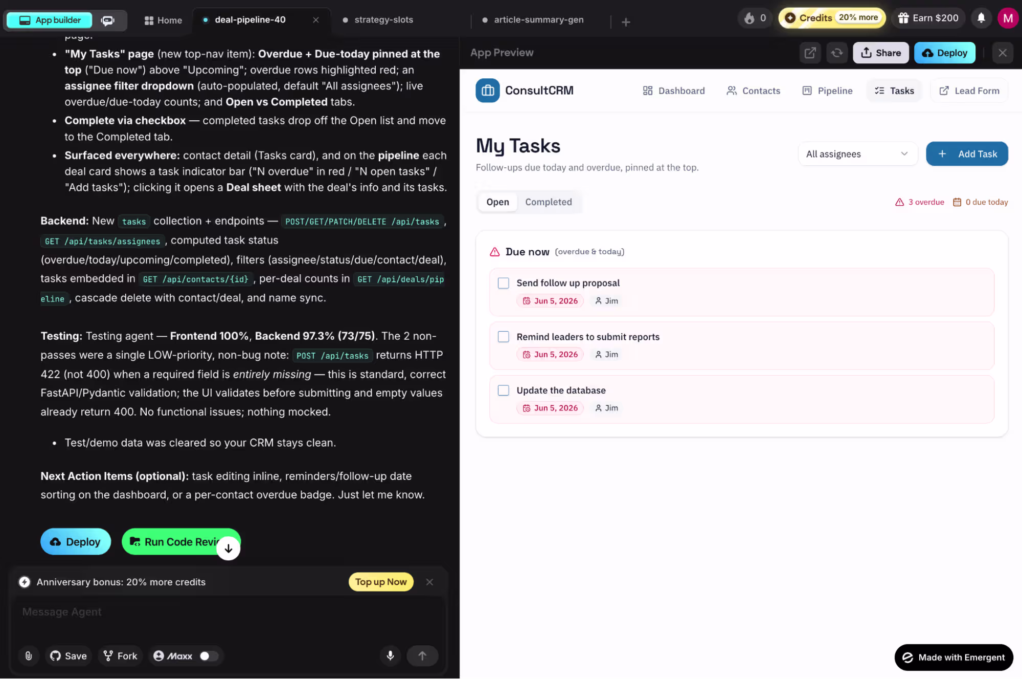 Vibe coding Tool - Emergent