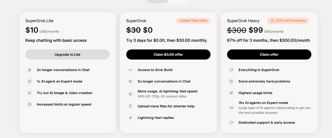 grok llm pricing