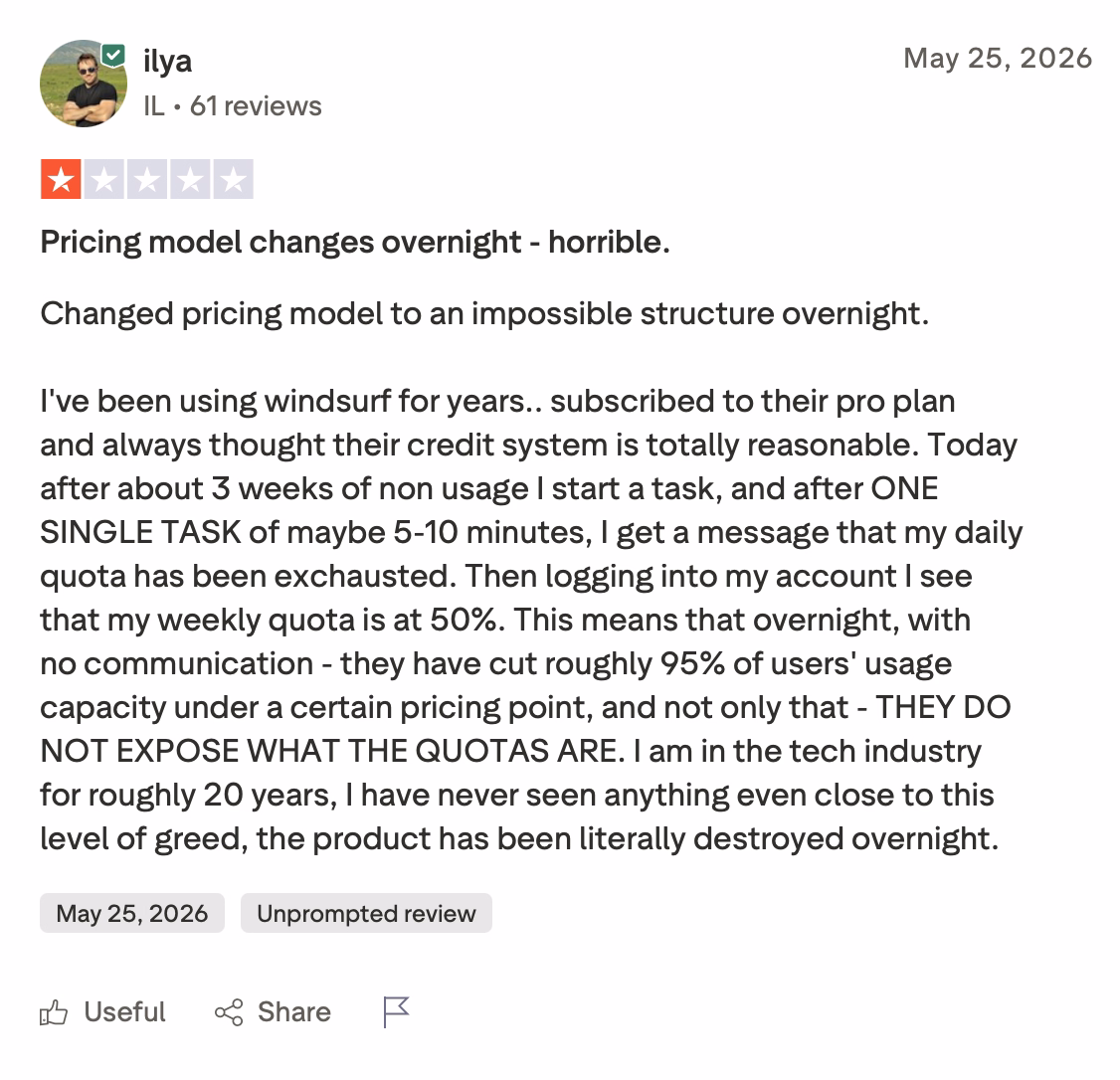 pricing model changes overnight