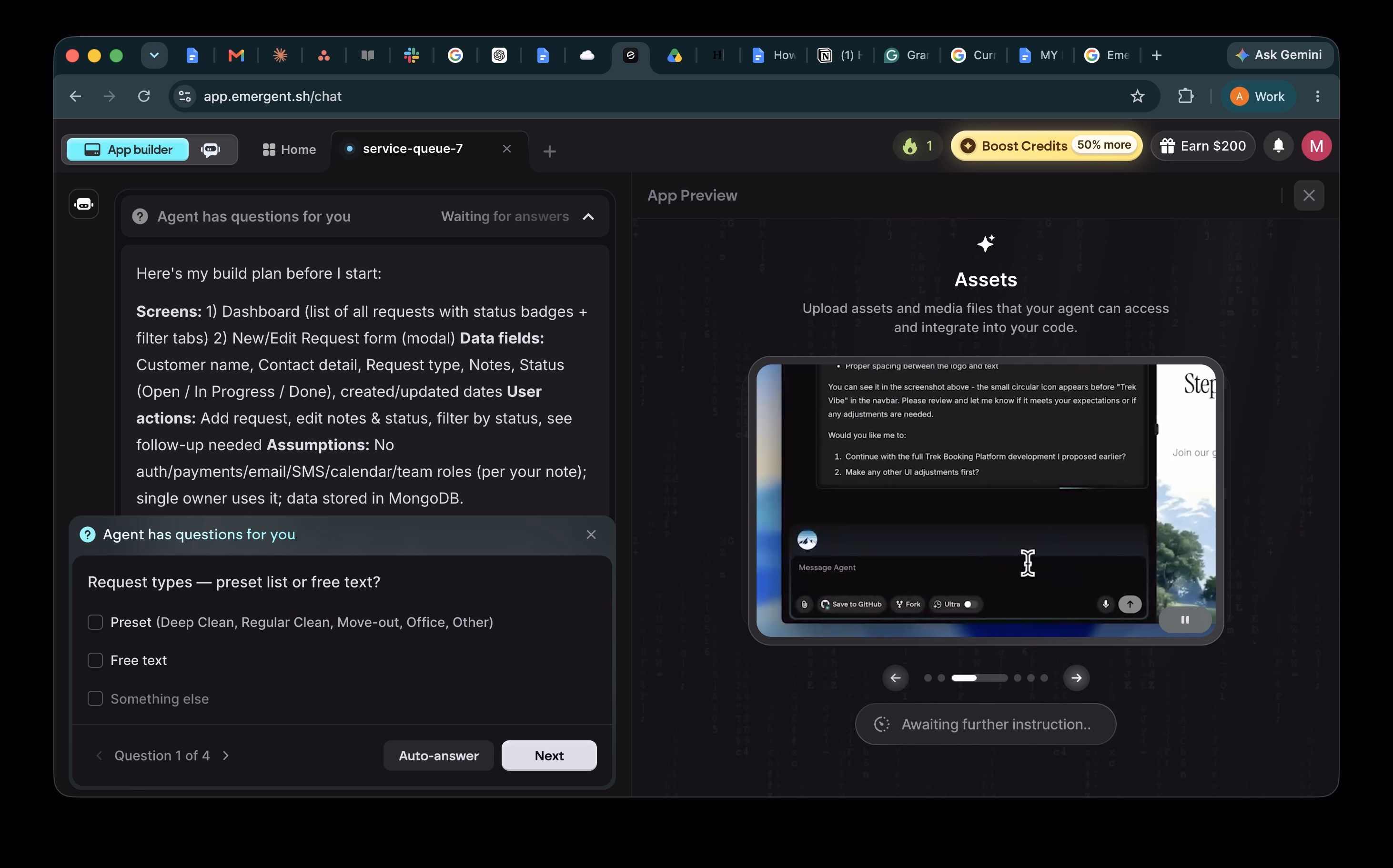 emergent vibe coding build plan