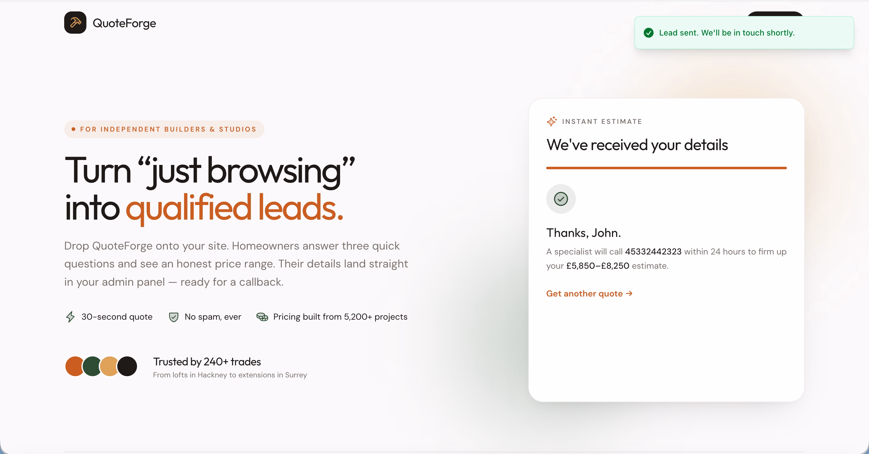 one embed snippet, one admin panel