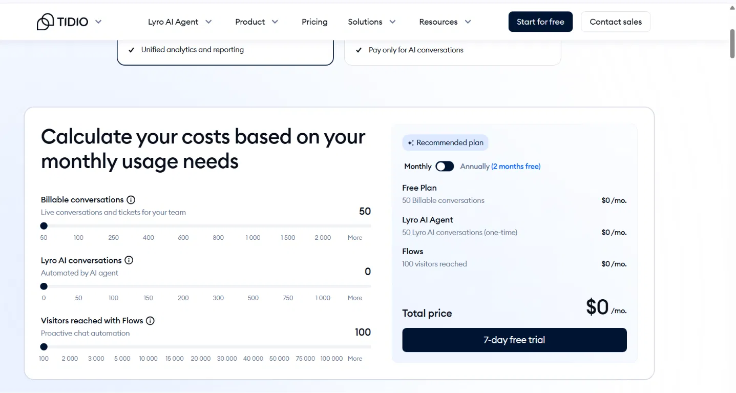 tidio pricing