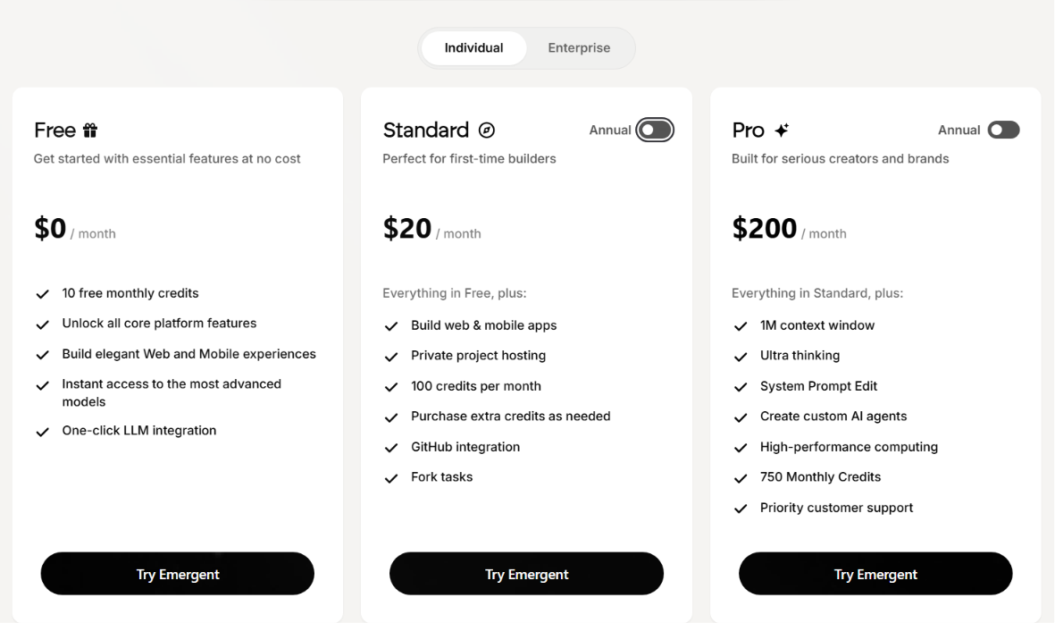 emergent pricing