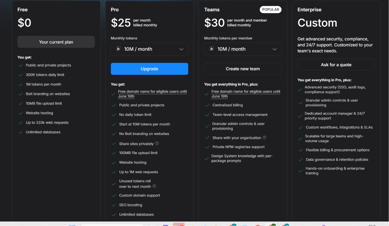 bolt pricing