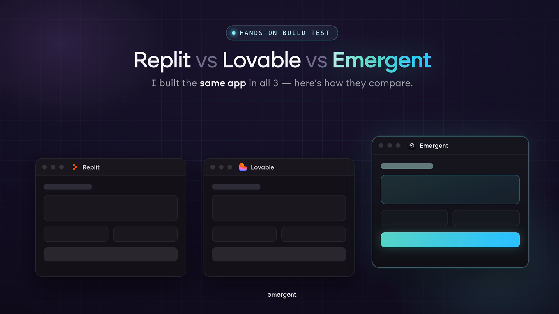 replit vs lovable vs emergent