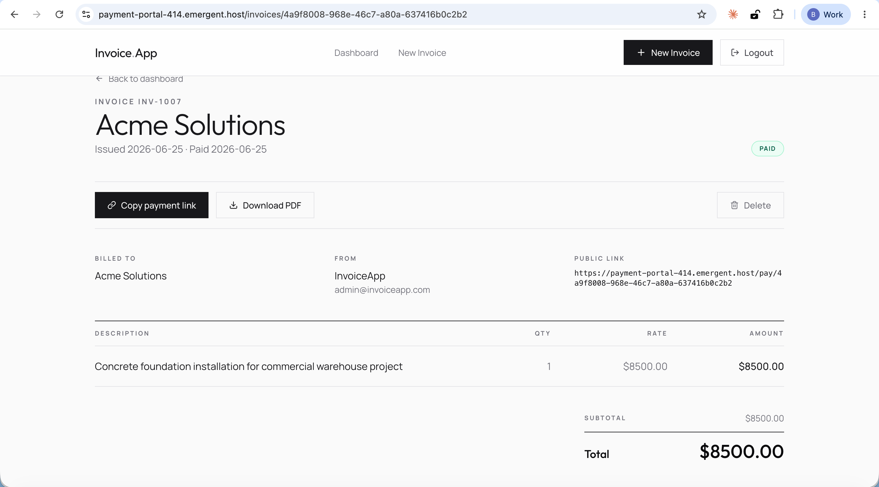 one click payment status tracking