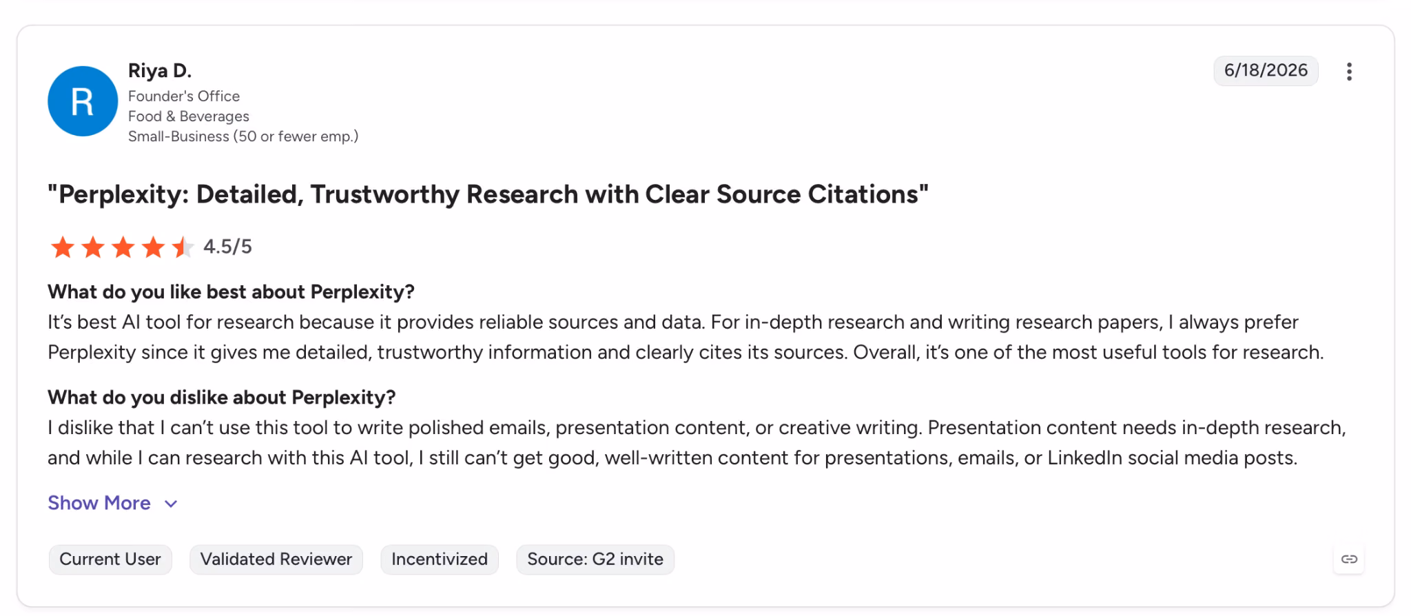 perplexity ai review by riya