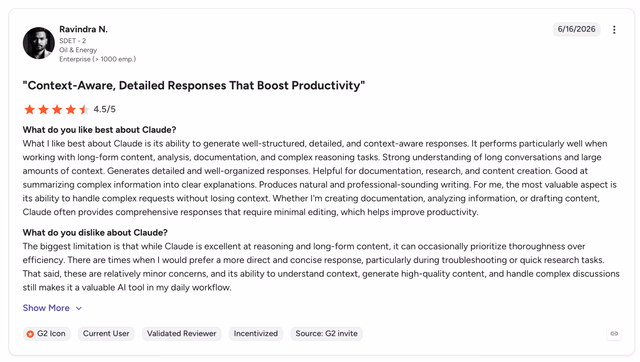 claude user review