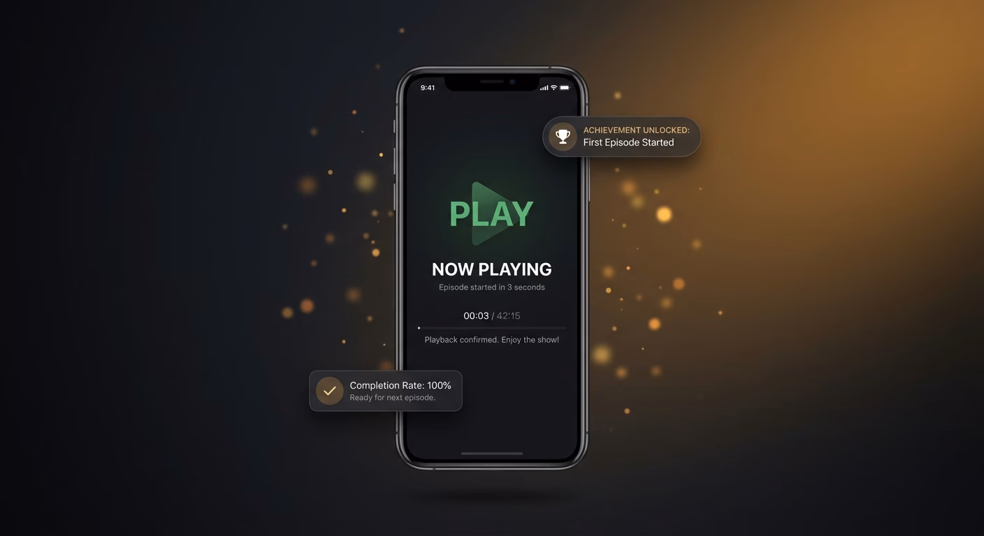 A Play Button That Starts The Show In Seconds