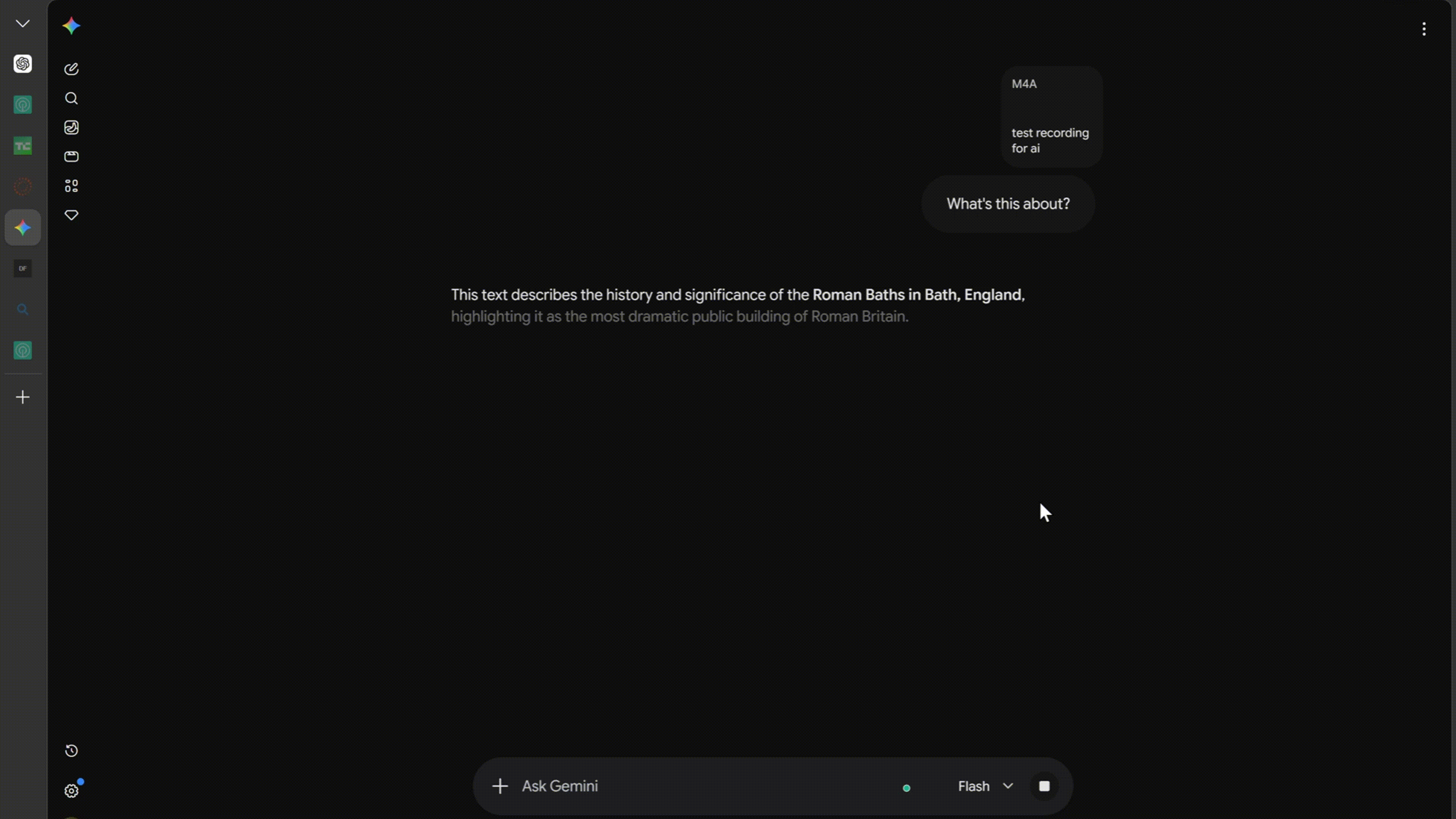 audio test on gemini