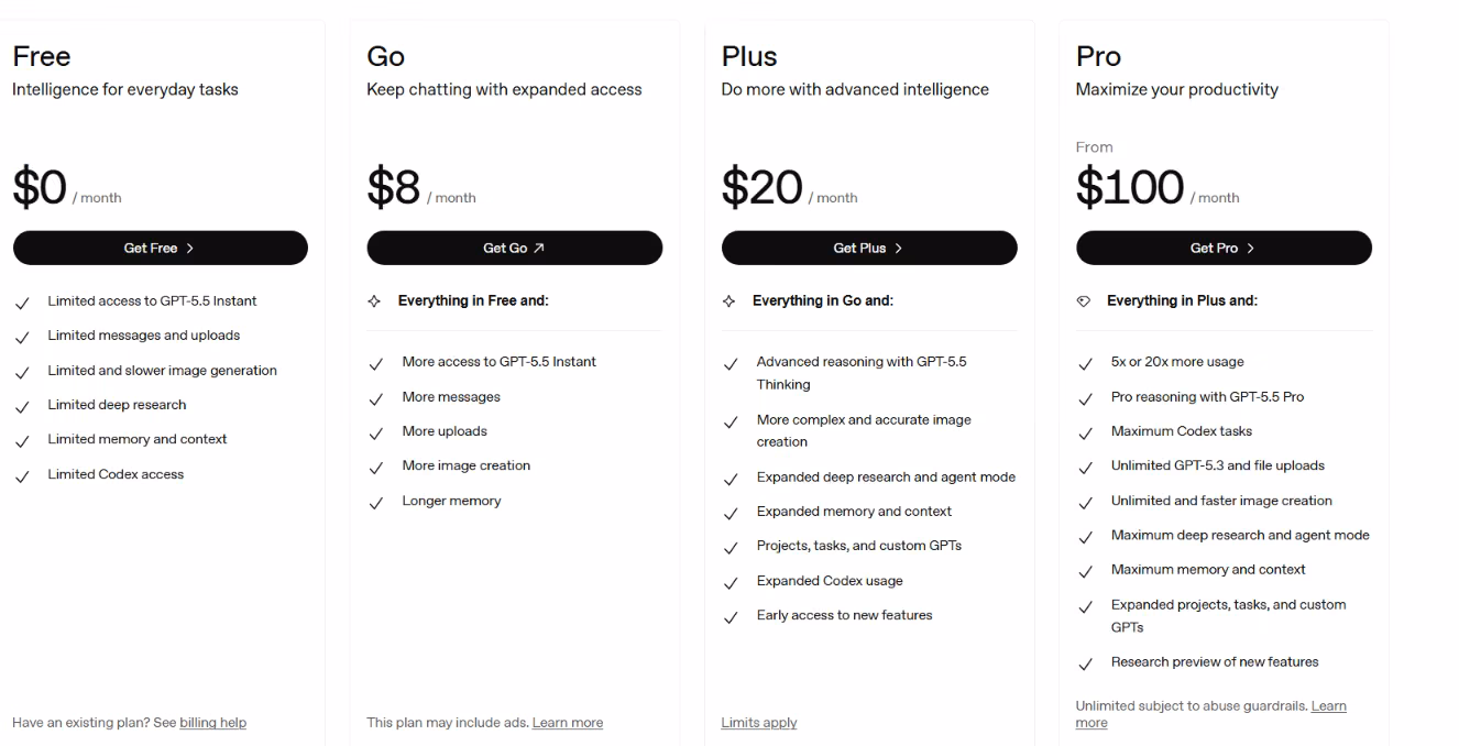 chatgpt pricing plan