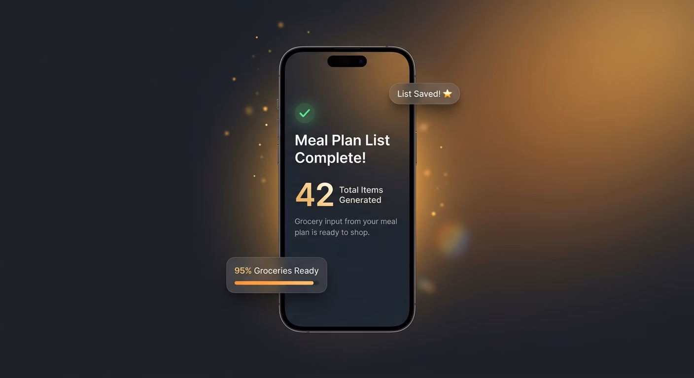 Complete Grocery Input Produced From The Meal Plan