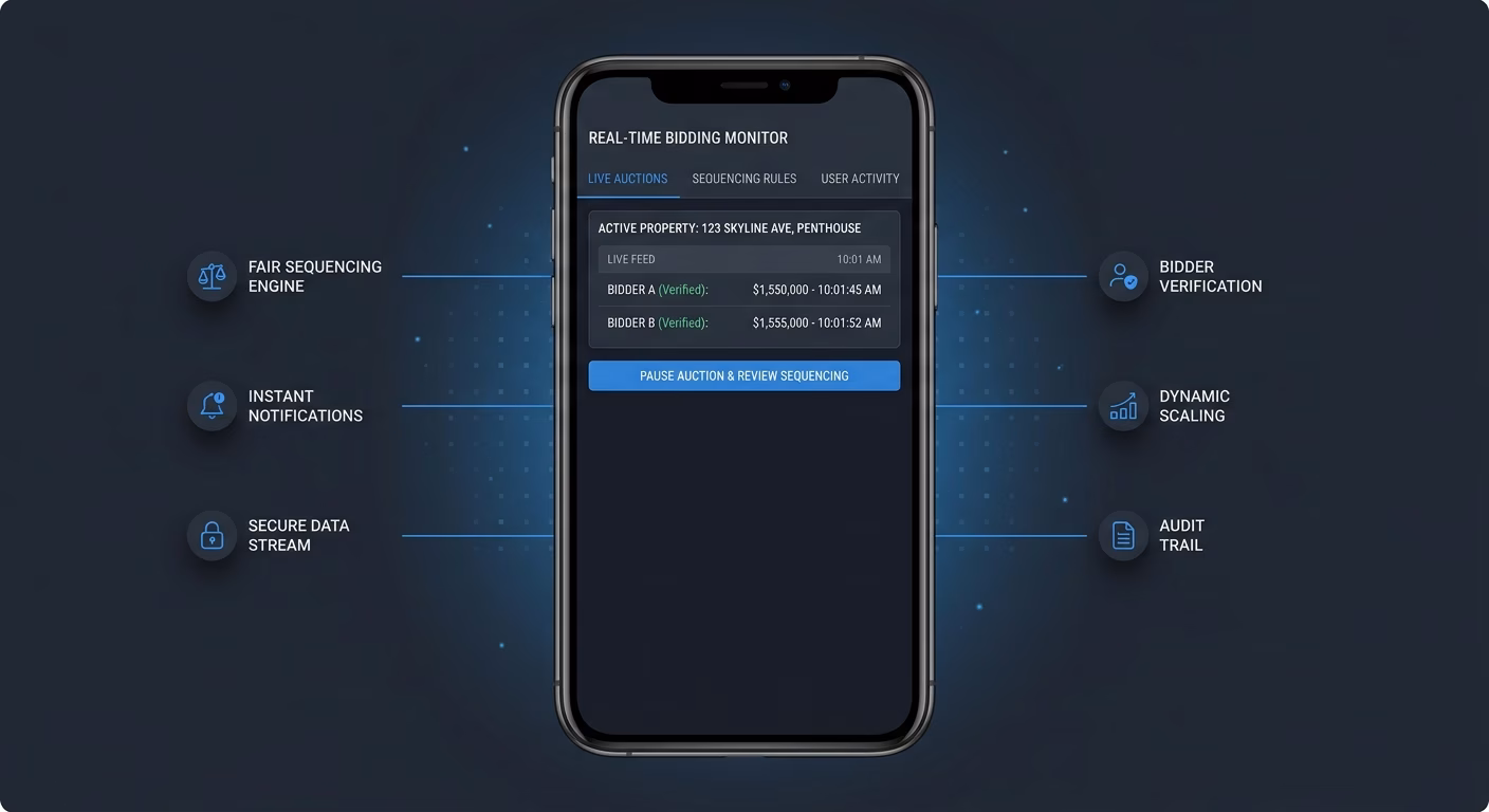 Bidding Running In Real Time With Fair Sequencing