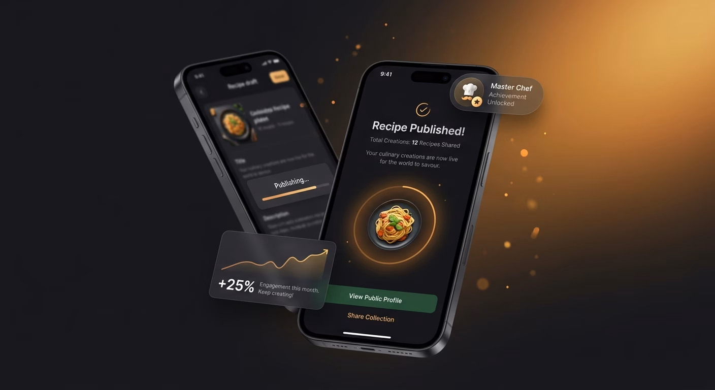 Finished Recipes Publish In One Tap