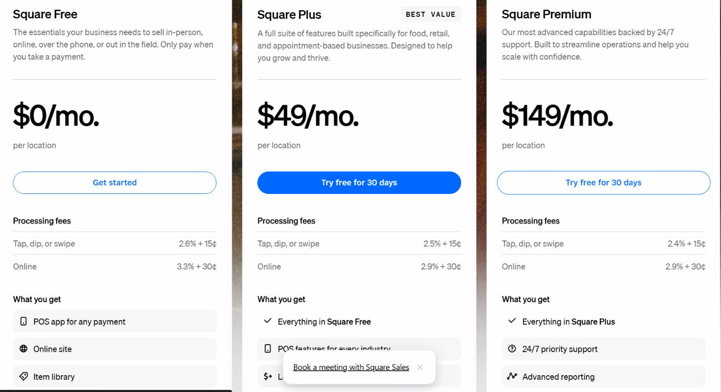 square pricing plans