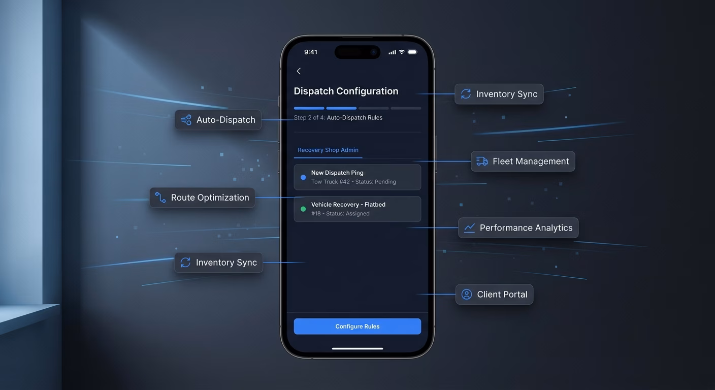 Recovery Shops Receive Dispatch Pings Automatically