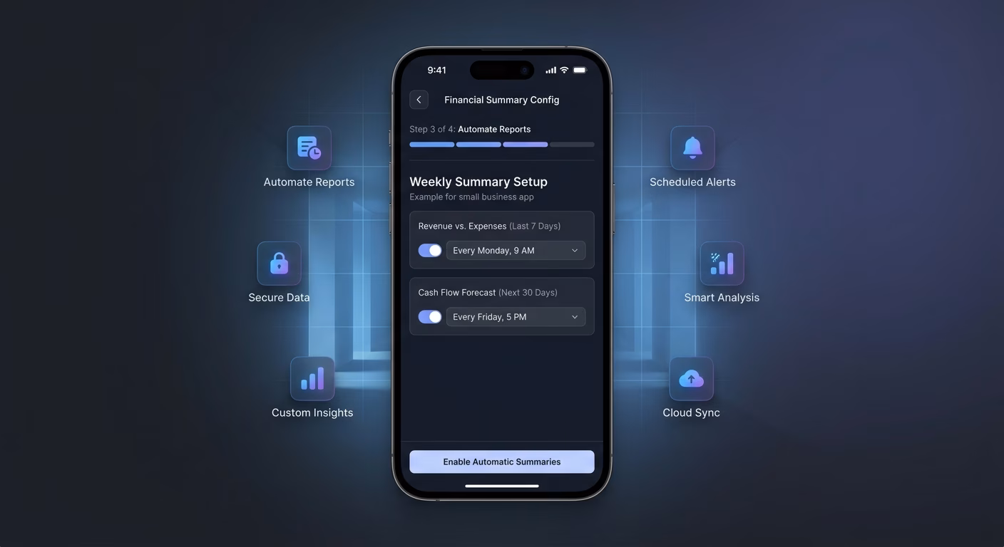Financial Summaries Display Automatically Each Week
