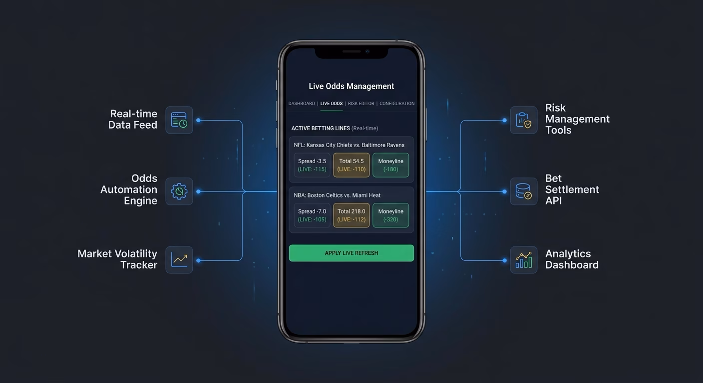 Odds Refresh Live For Each Priced Betting Line