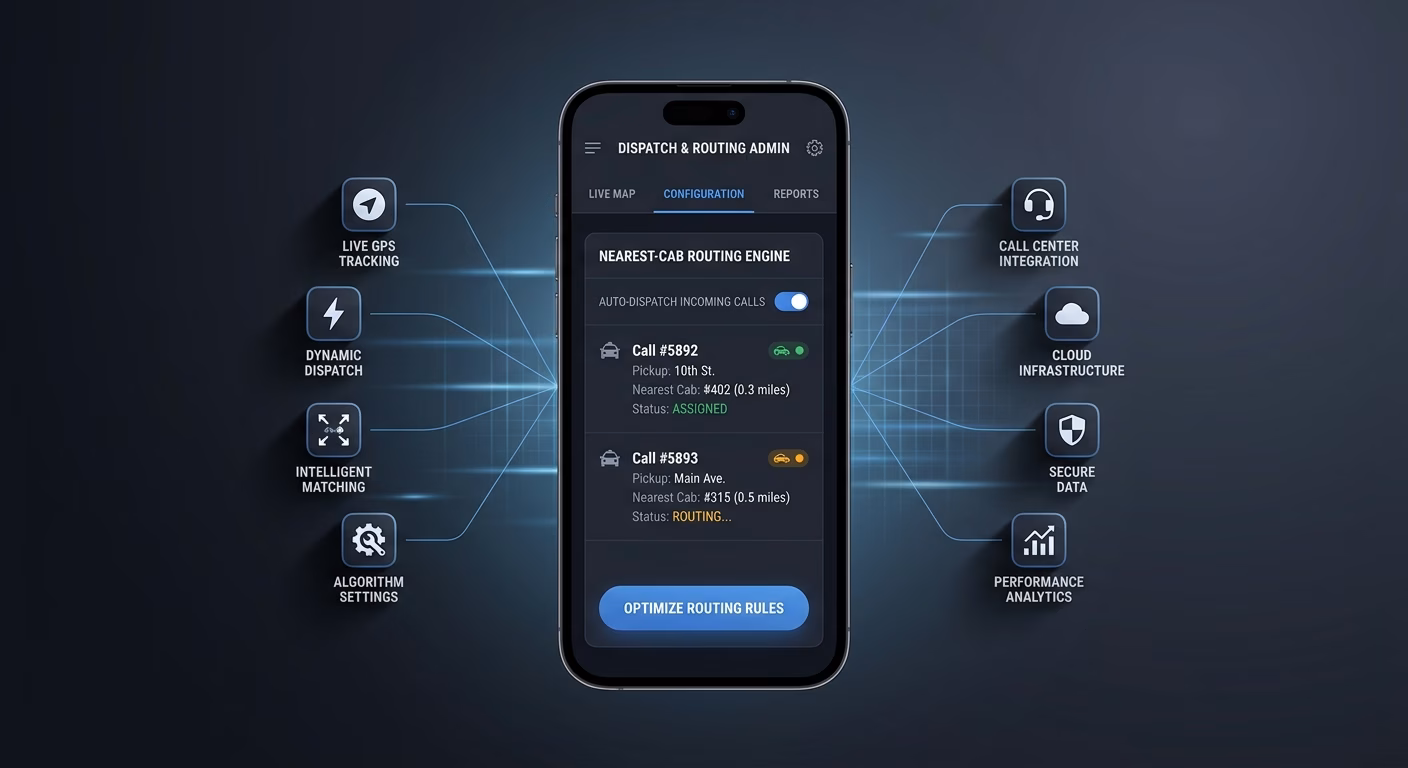 Nearest-cab Routing Handles Every Incoming Call