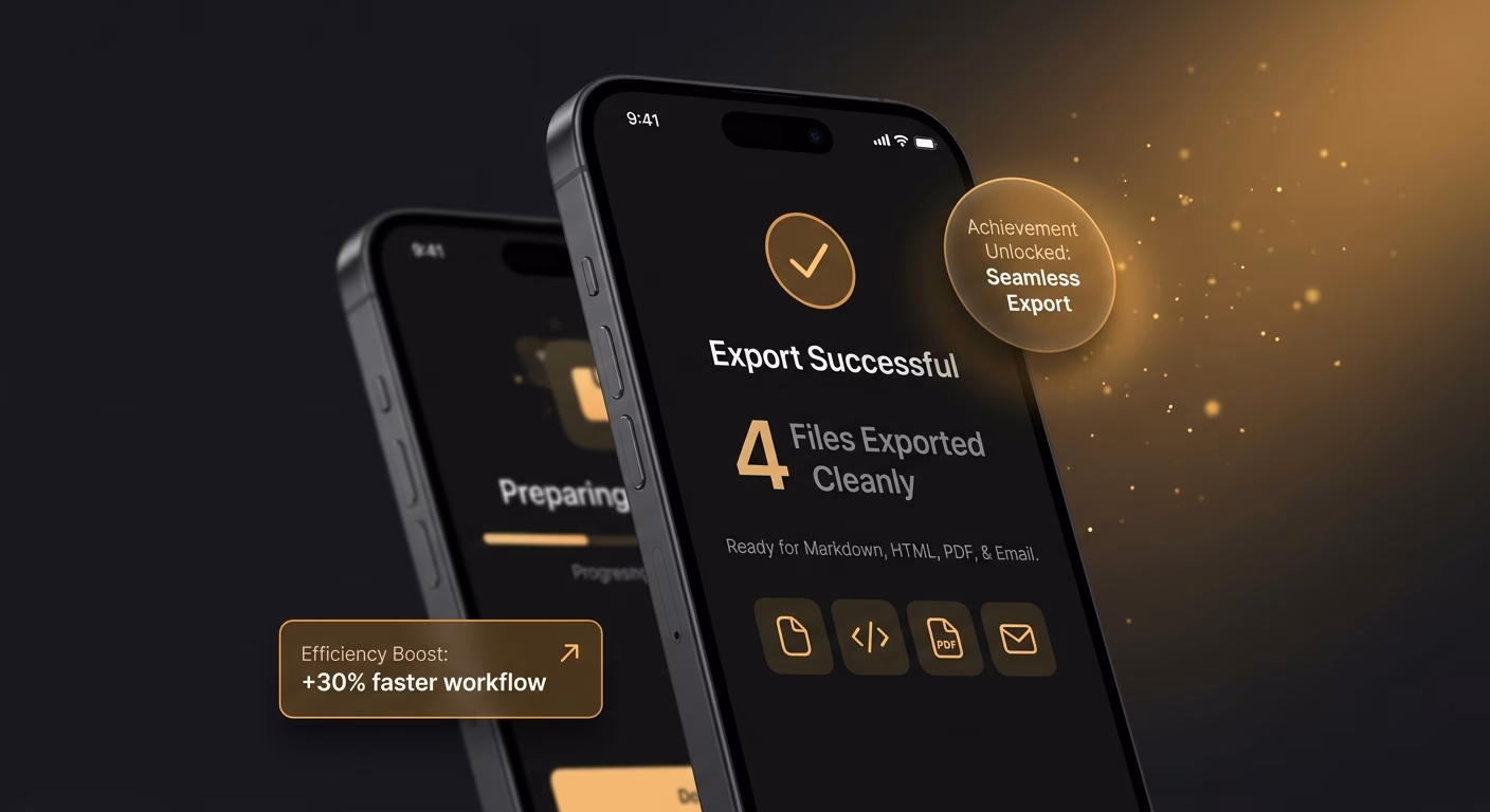 Export Ships To Markdown, HTML, PDF, And Email Cleanly