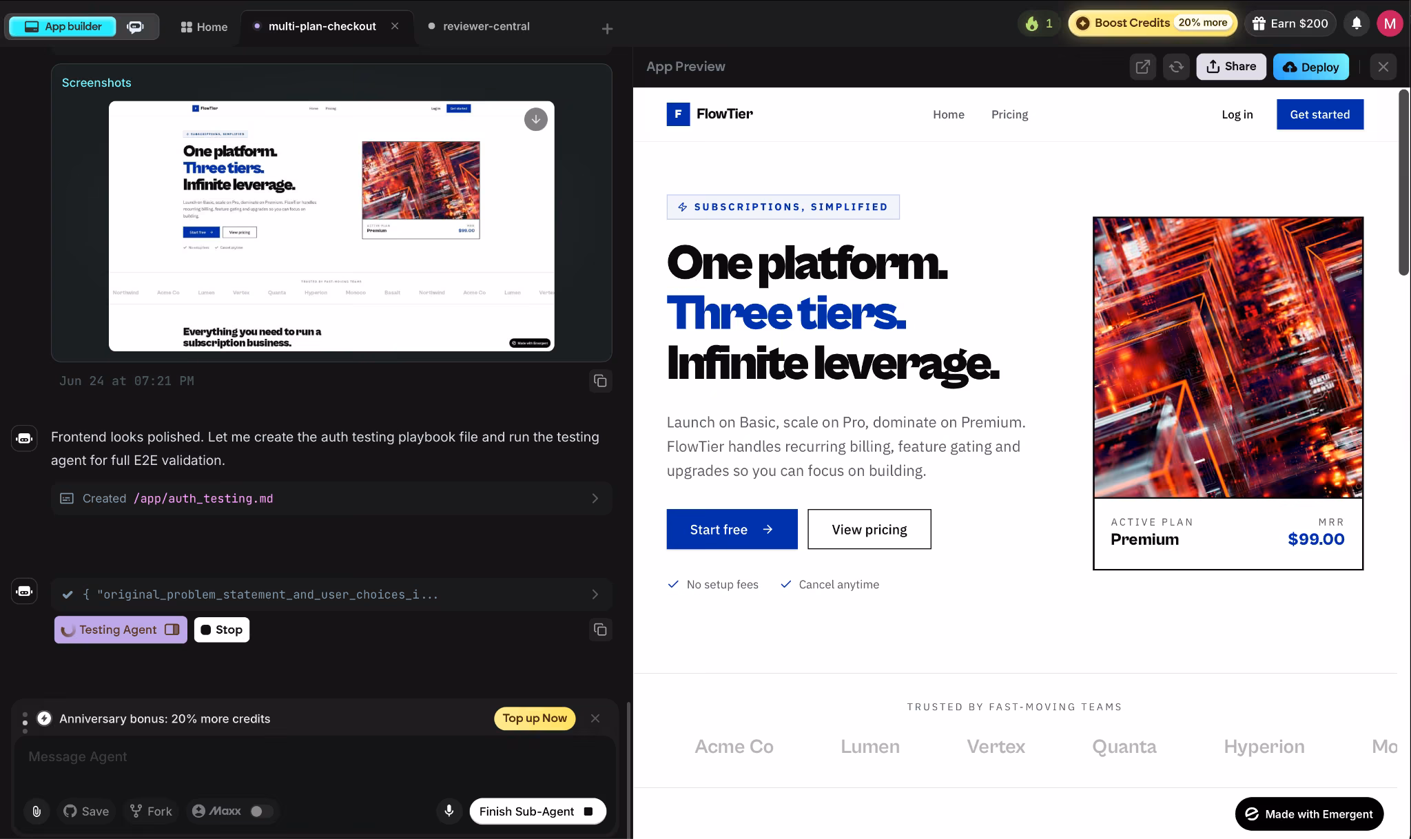 emergent best for web and mobile app building from one prompt