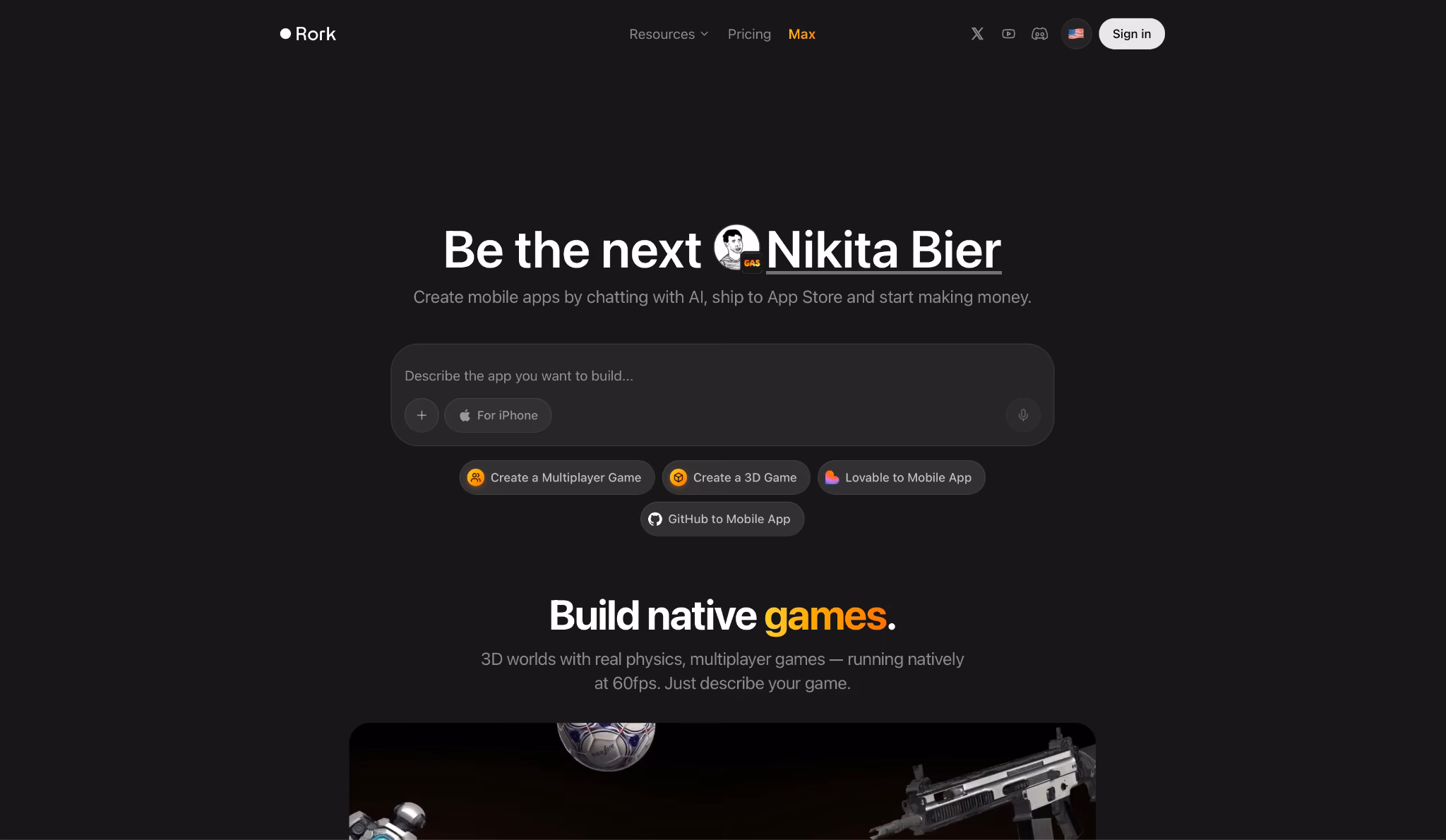 rork for native mobile apps