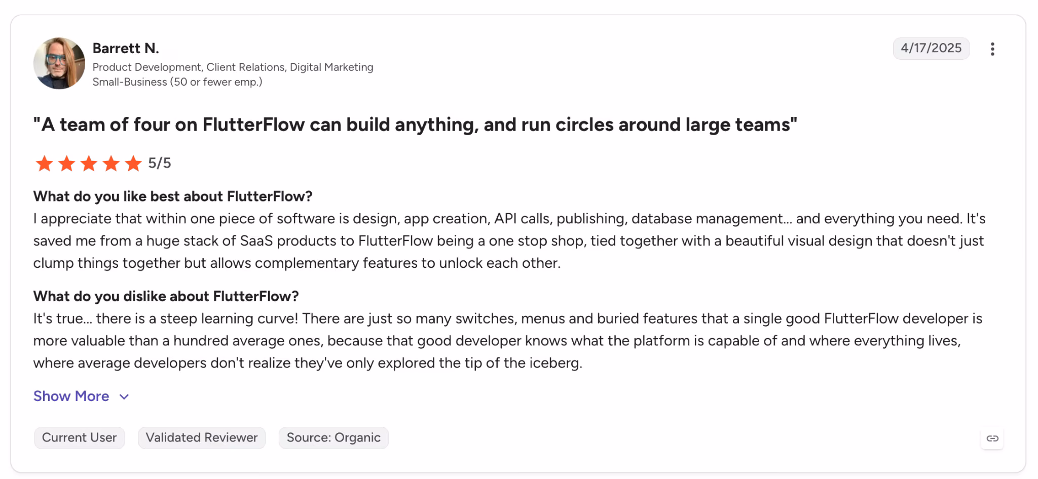 flutterflow review by barret