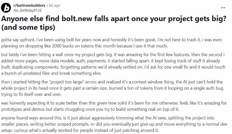 bolt.new reddit review