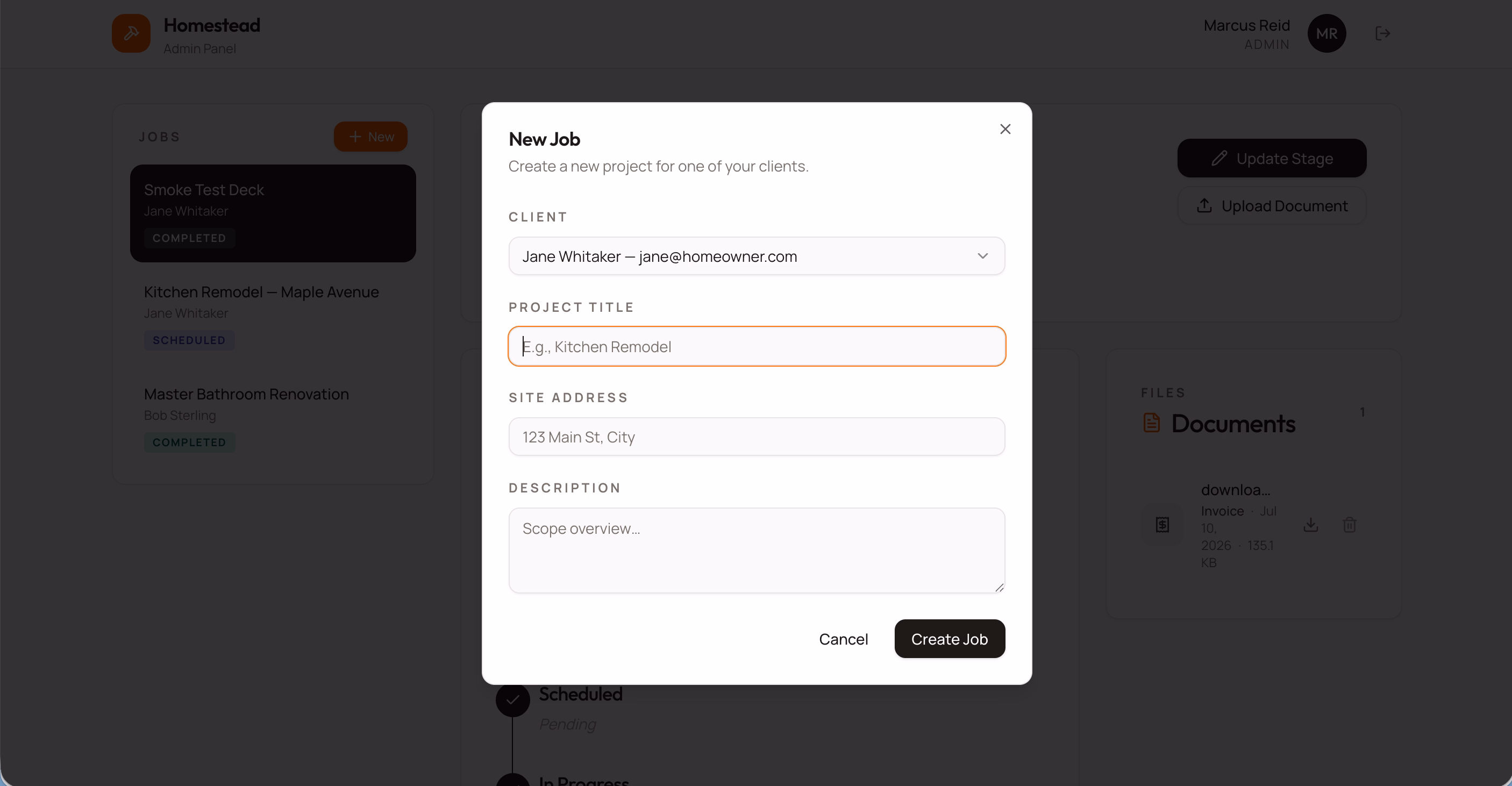 create a new job