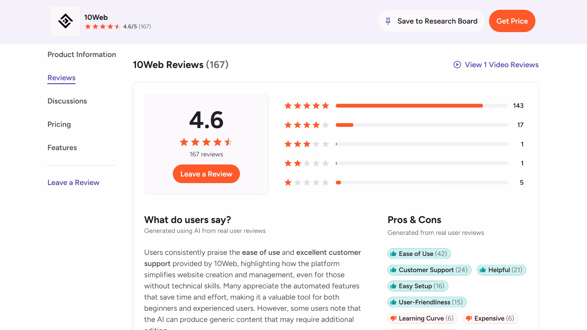10web user review