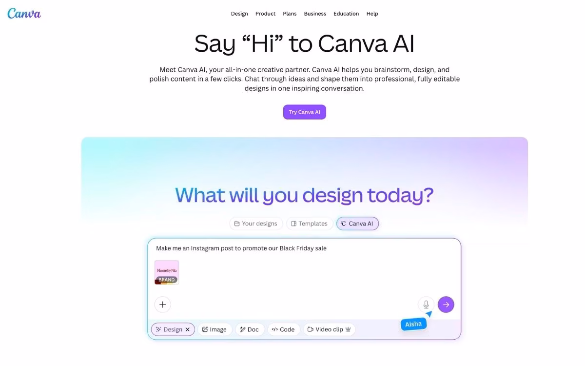 canva ai best for visual design without a designer