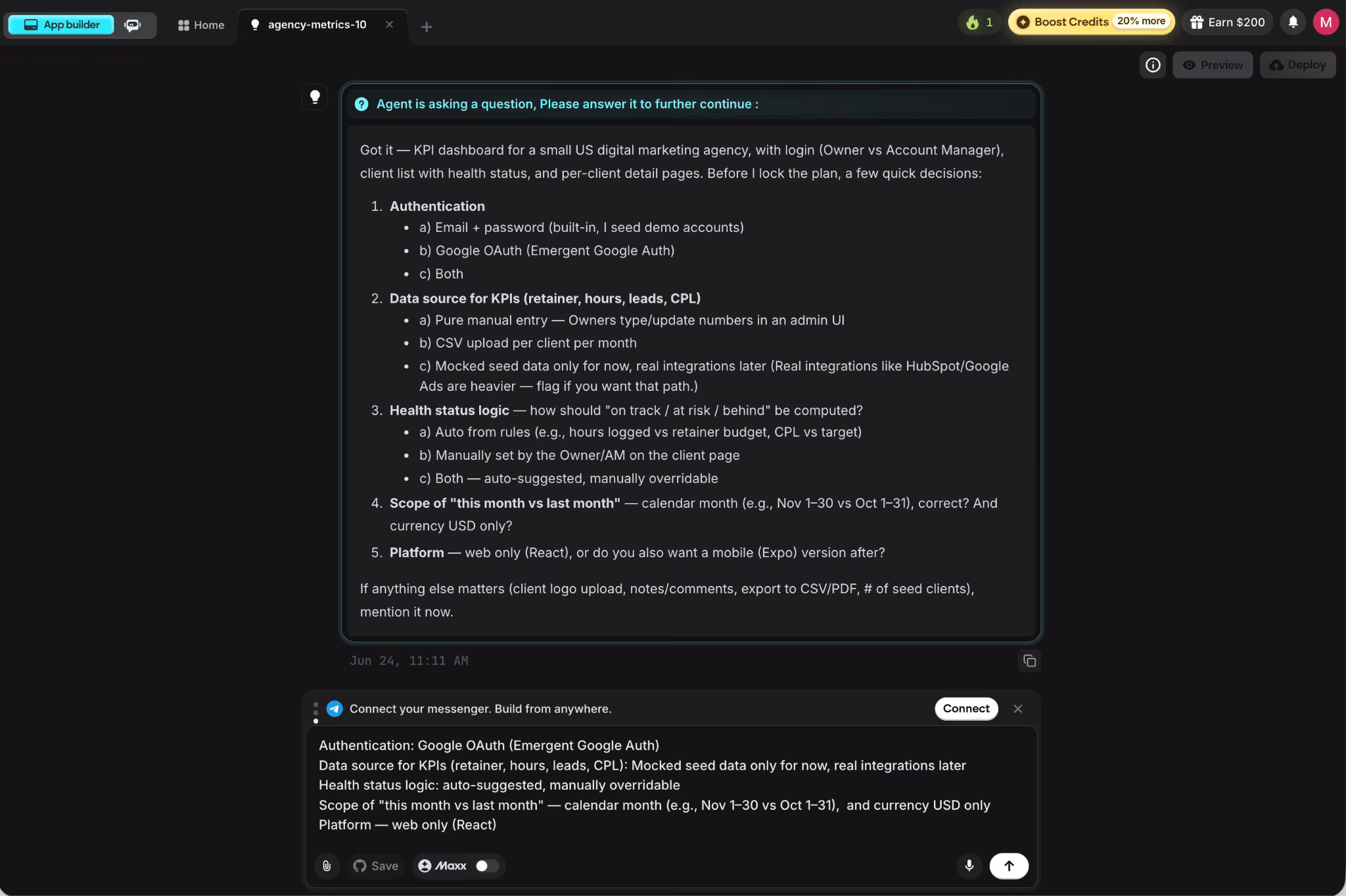 answer emergents clarifying questions