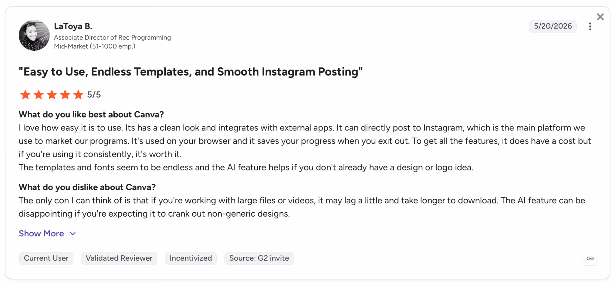canva ai user review latoya