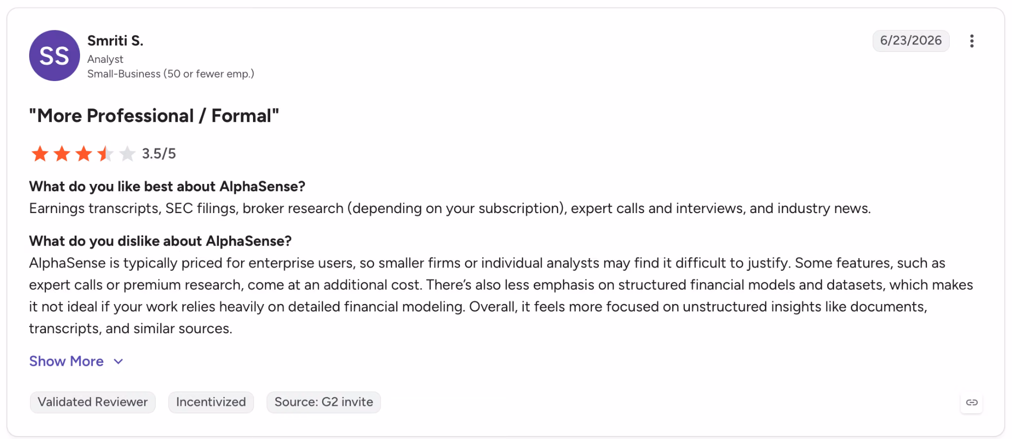 alphasense user review