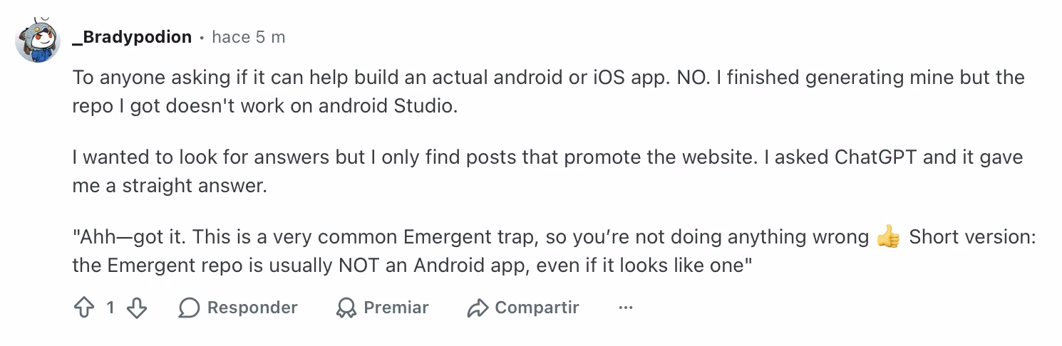 emergent user review verified