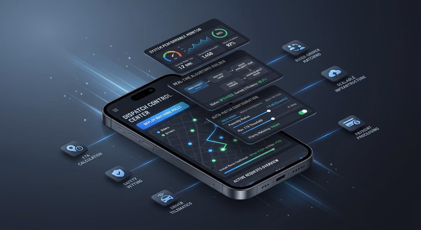Rider Requests Match Nearest Available Driver Instantly