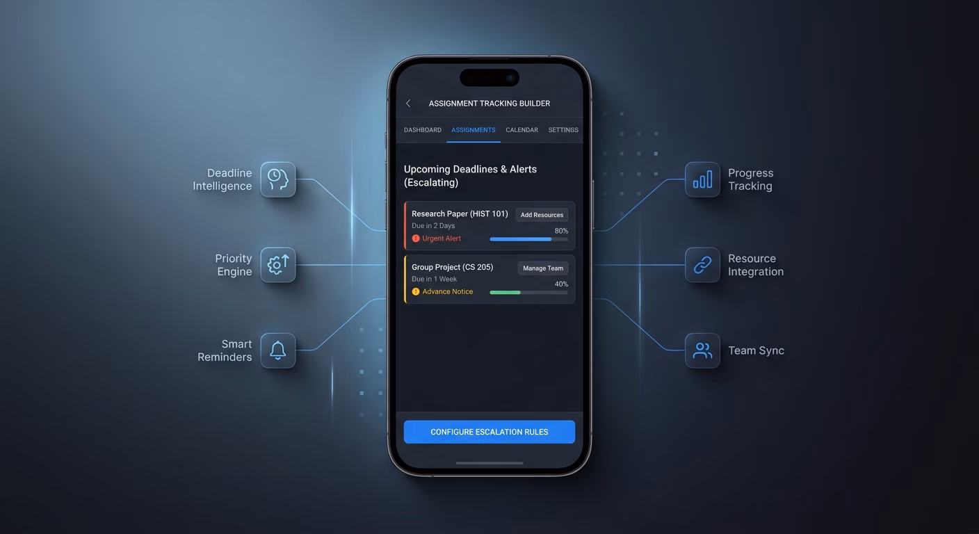 Assignment Tracking Surfaces Deadlines With Escalating Advance Alerts