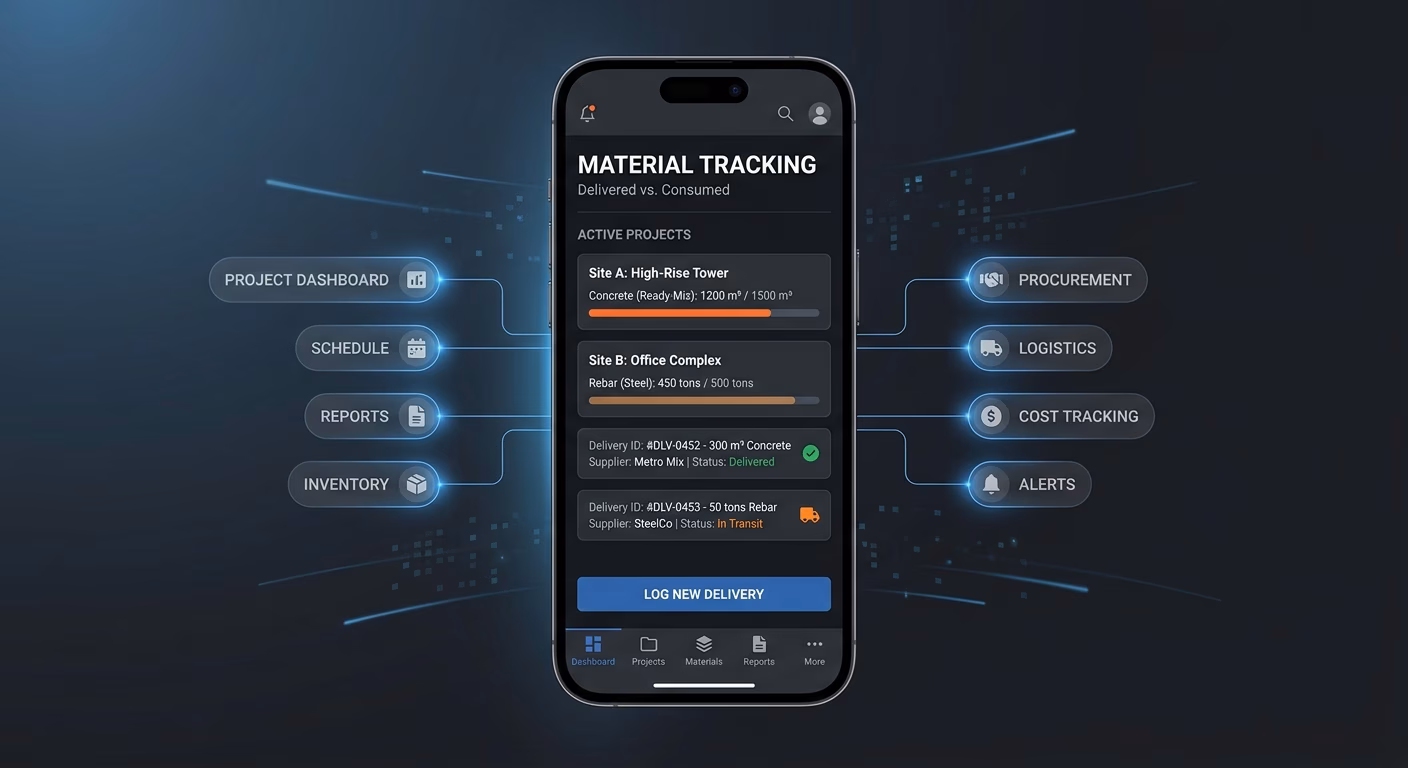 Material Tracking Monitors Deliveries Against Project Consumption