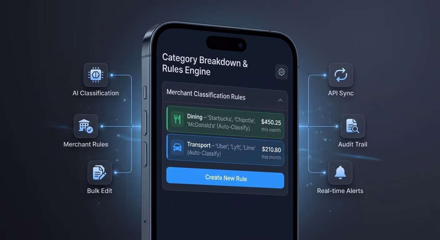 Category Breakdown Classifies Expenses Automatically By Merchant