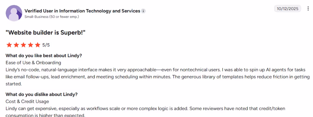 lindy user review leen