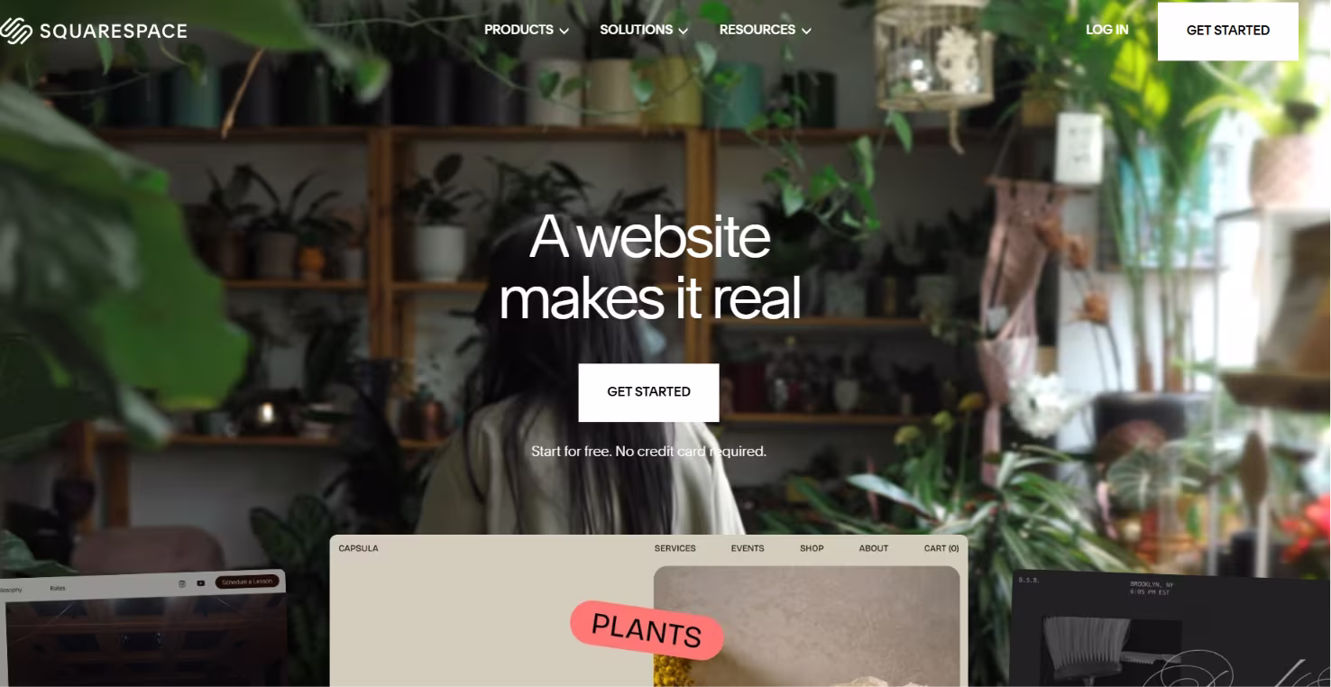 squarespace homepage