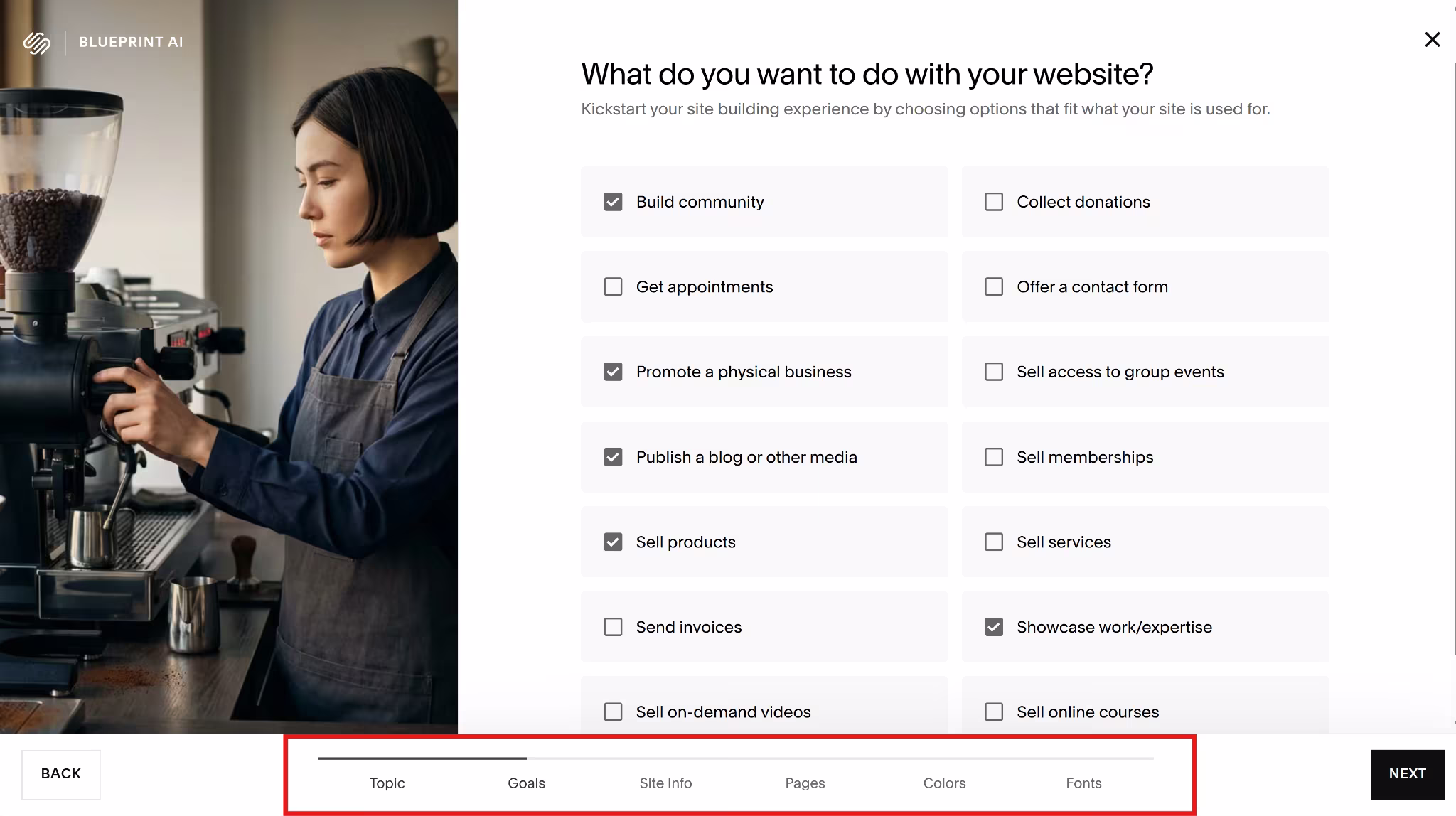 squarespace setup process