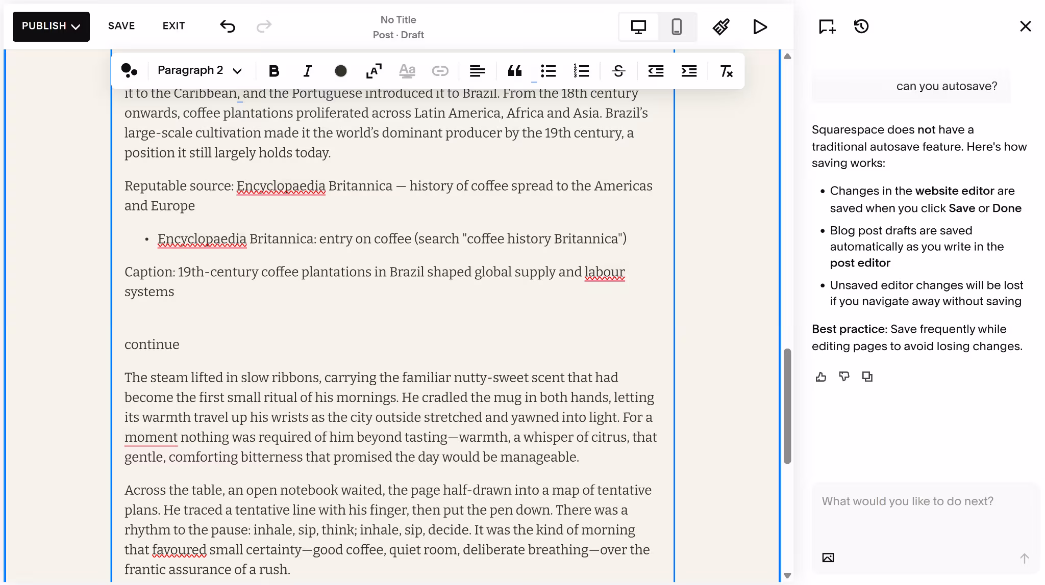 squarespace blogging