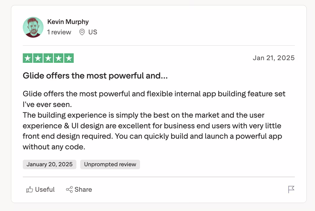 glide user review kevin