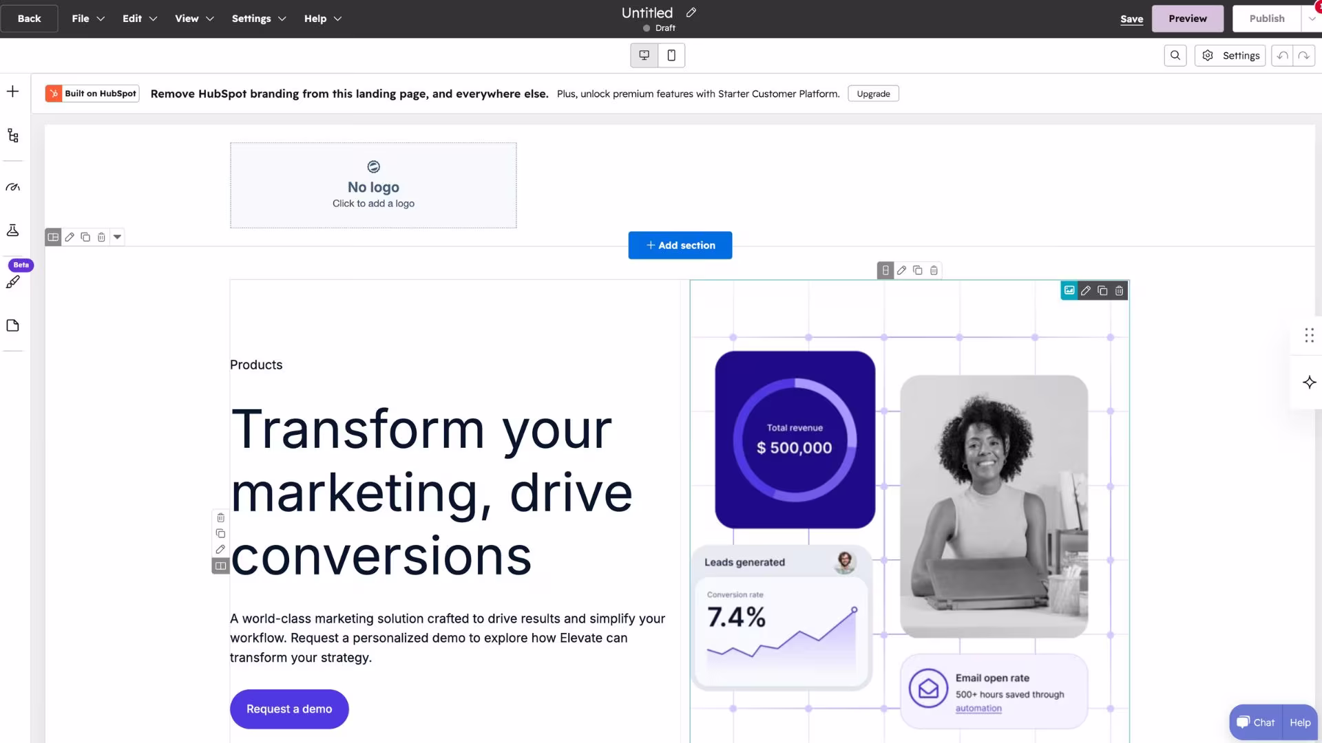 hubspot best for pages that feed a crm