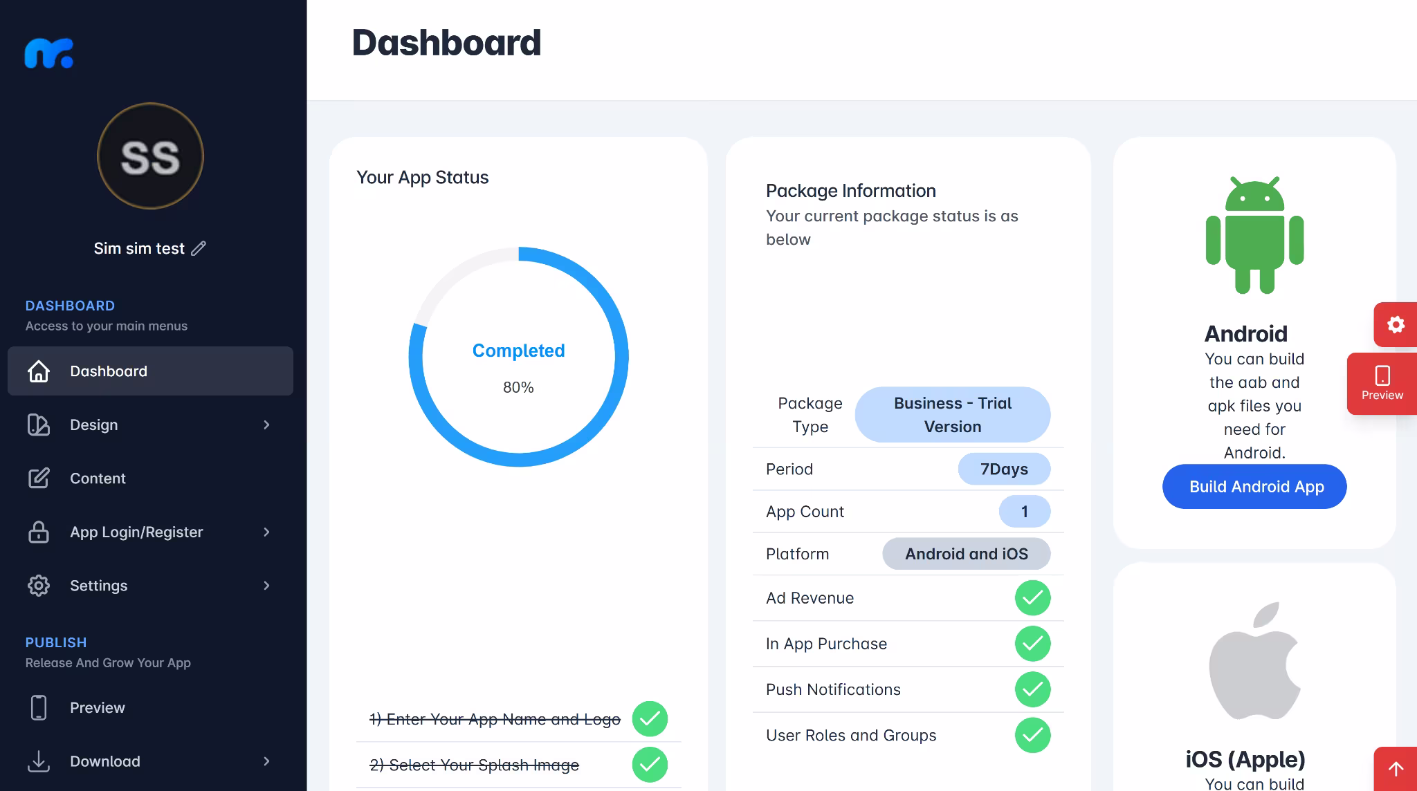 mobiroller dashboard