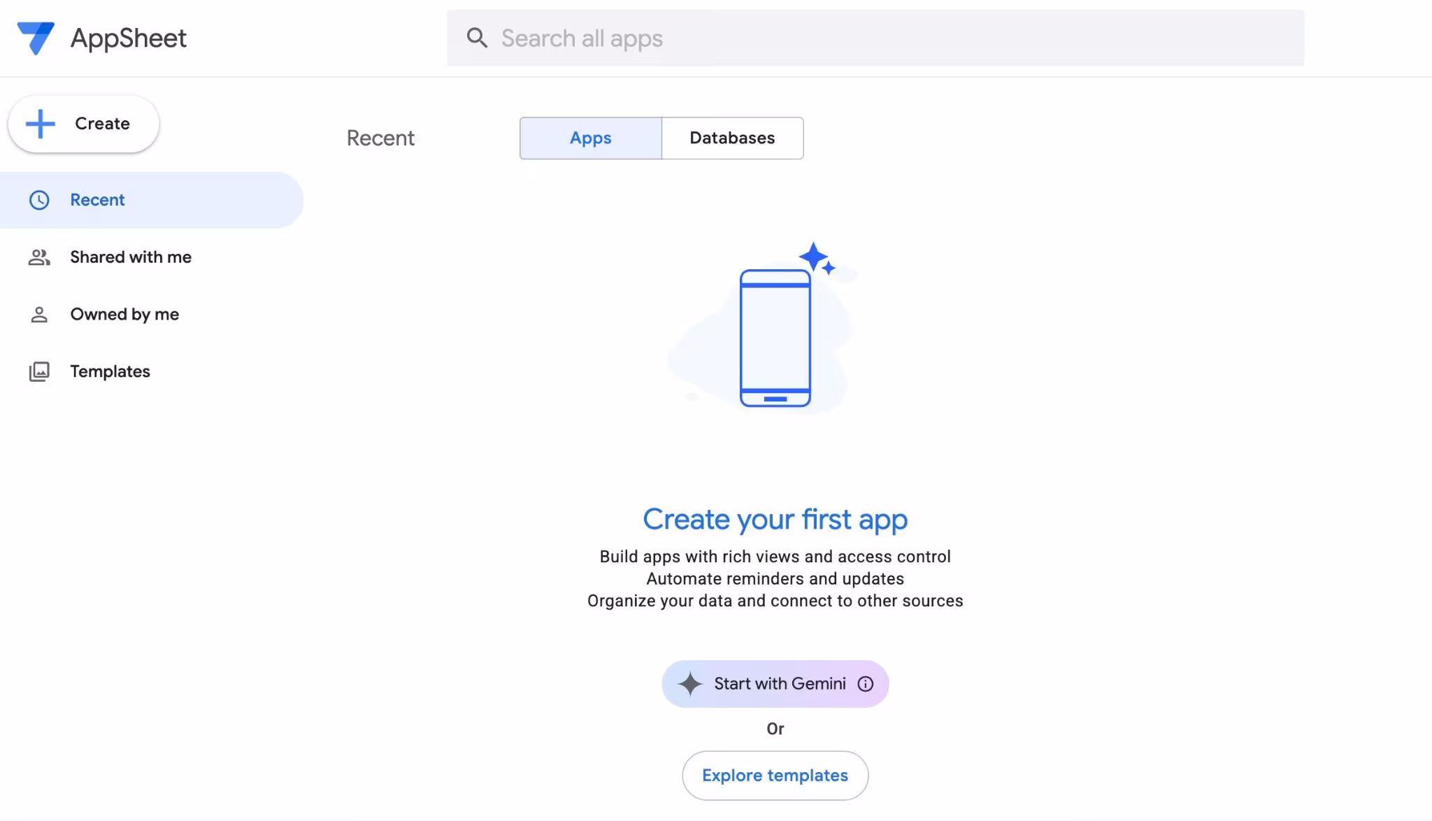  Google AppSheet editor showing a field operations app connected to business data.