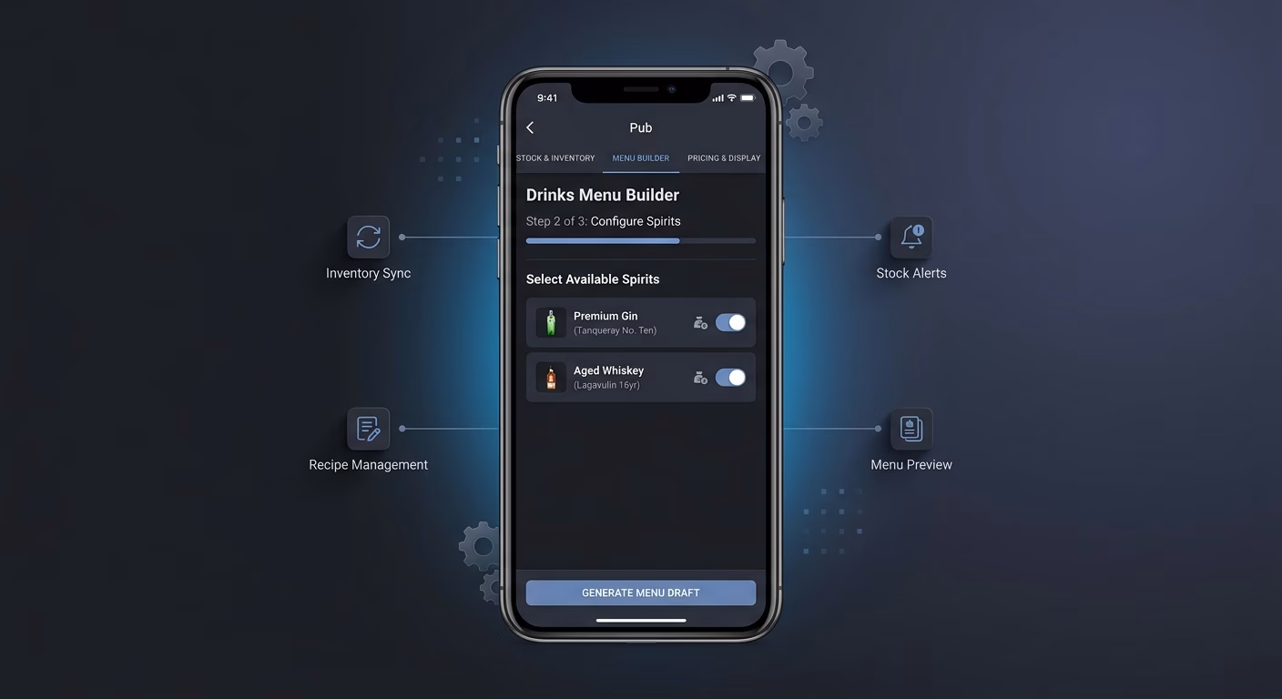 Drinks Menu Builds From Stock Available