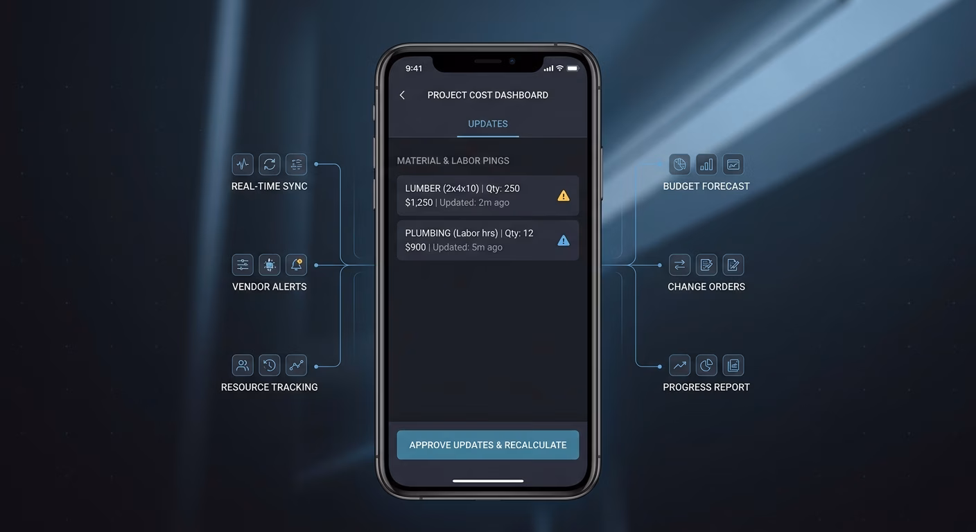 Costs Update With Material And Labor Pings